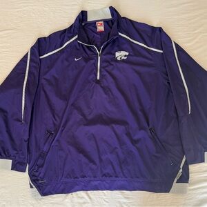 Vintage 90s Nike Storm Team Kansas State Purple QZ Windbreaker Thru Pocket